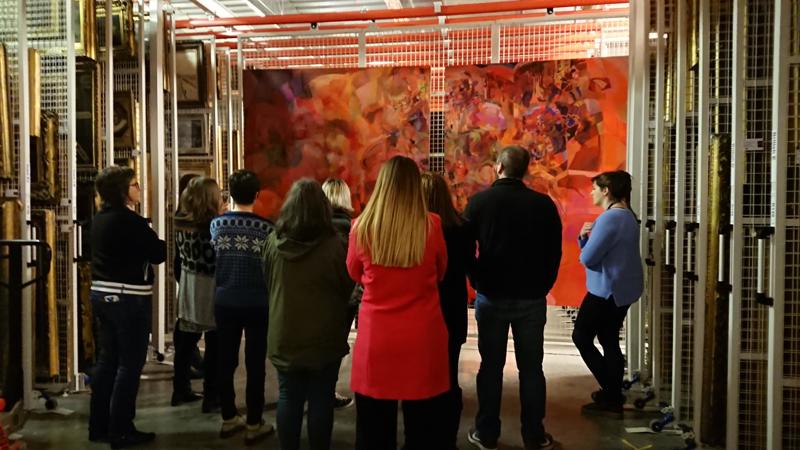 People inside the painting pod at GMRC