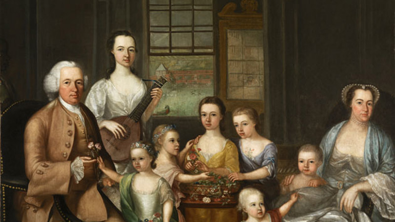 Portrait of family from 1700s