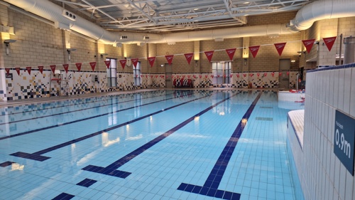 An indoor swimming pool
