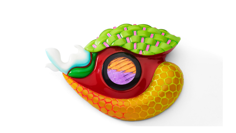 colourful yellow red green and pink stylised bracelet
