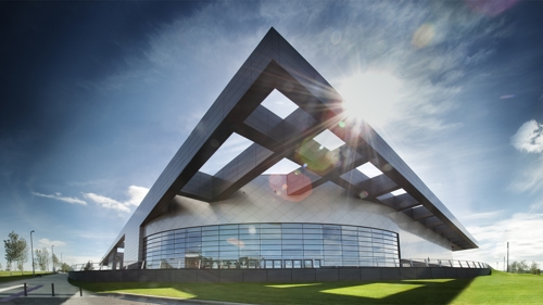 Sun shining above Glasgow's Emirates Arena